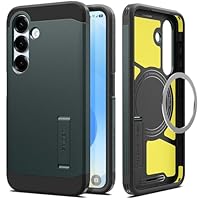 Spigen Tough Armor (AI) MagFit Case for Samsung Galaxy S25, Compatible with MagSafe Accessories - Abyss Green