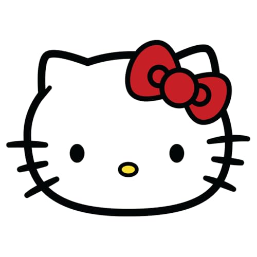Hello Kitty Sticker Graphic Decal for Laptop Water Bottle Car Bumper Mirror and Notebook Waterproof Weather Resistant Cute Sanrio Decal (3.6 x 5)