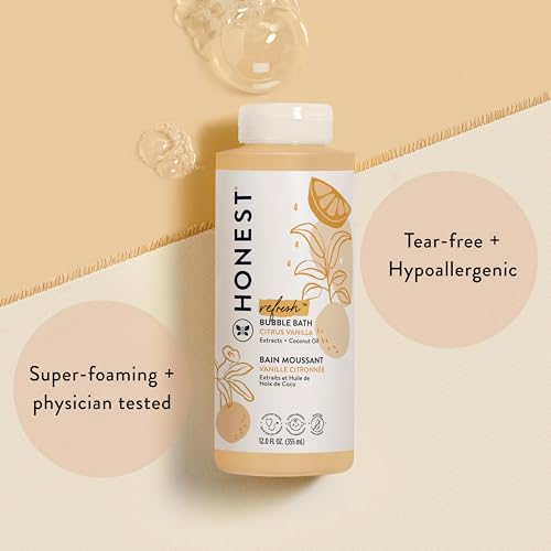 Image of The Honest Company Bubble Bath, Tear-Free, Citrus Vanilla Refresh, 12 fl oz