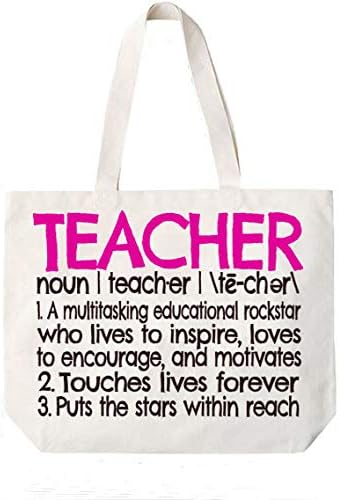 COCOVICI Teacher Definition Canvas Tote Book Bag-Teacher Appreciation Gift-Teacher Gift