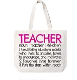 COCOVICI Teacher Definition Canvas Tote Book Bag-Teacher Appreciation Gift-Teacher Gift