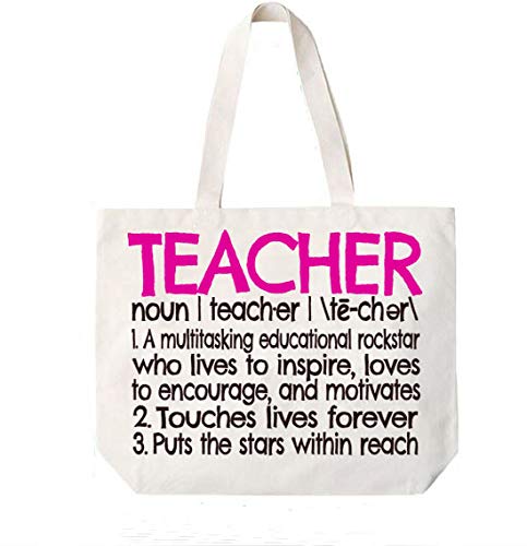 Cocovici Teacher Definition Canvas Tote Book Bag-Teacher Appreciation Gift-Teacher Gift #TOP3