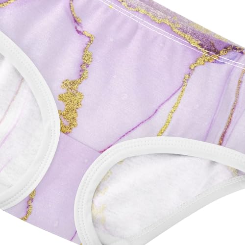 Cotton Girls Underwear Toddler Soft Lavender White Marble Texture Panties for Girl Fancy Kids Undies Briefs 2t4