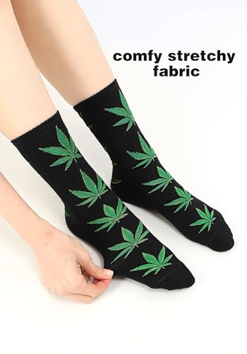Image of DAZCOS Unisex Maple Leaf Socks Multicolor 2 Pairs for Halloween Christmas Thanksgiving Day