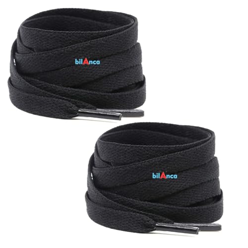 Image of 2 PAIRS Flat Shoe laces 48 Inches Wide Shoelaces for Athletic Running Sneakers Sports Shoes Boot Laces Strings (2 Pairs)