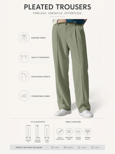 Image of FTX Men's Korean Style Casual Trouser | Premium Lycra Stretch Fabric | Smart Regular Fit | 2 Side Pockets | Comfortable Stretchable Everyday Wear Pants