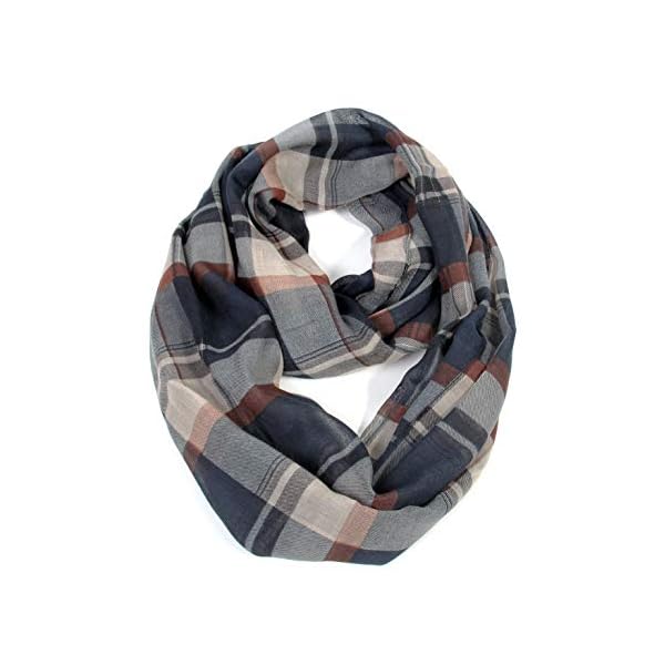 Scarf& Scarfand's Plaid & Tartan Winter Infinity Wraps, Plaid Navy, One Size