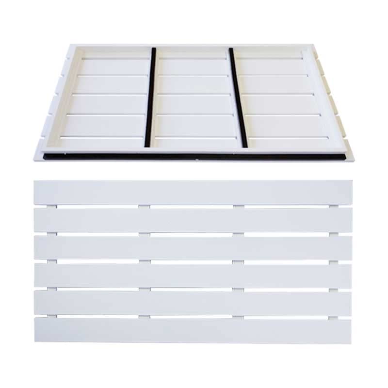 PELICAN Cache Climatiseur Extérieur Bois Composite Imputrescible Caisson Anti-Insectes Moisissure Blanc Taille L