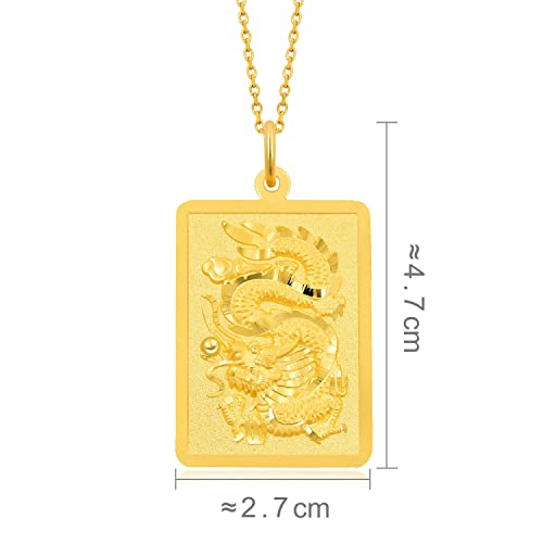 Chow Sang Sang 999.9 24K Solid Gold Price-By-Weight Gold Dragon Gold Bullion Bar Pendant For Men & Women 12674P | [Not Include The Necklace] (Approx. 0.54Tael (~20.21G)) #TOP5