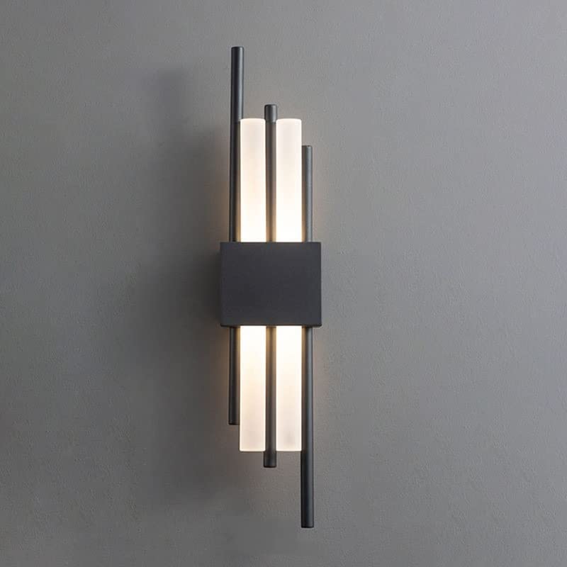 HIFFEY Nordic LED Wall Lamp Indoor Lighting Wall Sconce Light for Home Hotel Stairs Bedroom Bedside Living Room Decoration Lamps (Color : Cool White, Size : B-Black-Left)
