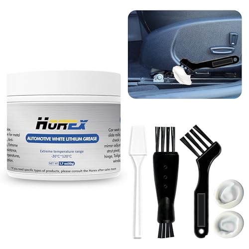 Horex White Lithium Grease 50g Automotive Multi-Purpose Lubricant Car Door Hinge Handle Seat Slide Sunroof Sliding Door Track Rail Gear Prevent Rust Corrosion Lubrication for Garage Marine Industrial