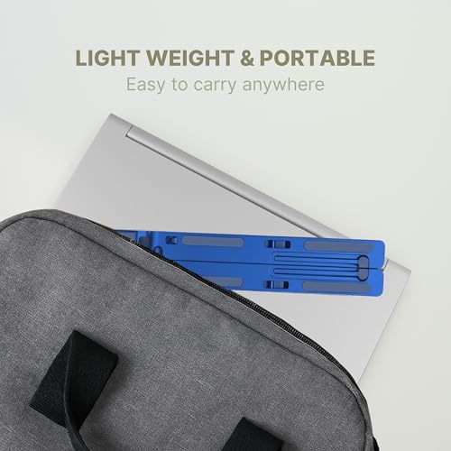 Image of Geonix Trek T3 Aluminium Ergonomic Laptop Stand | 7 Angles Adjustable Height | Anti Slip Rubber Pads | Foldable | Compatible with Laptops Upto 17 inch (Royal Blue)