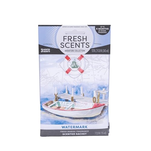 Fresh Scents - Scented Sachet Packet - Watermark - Air Freshener Bags for Drawers, Closets, Cars - 3 Pack - Long Lasting Home Fragrance