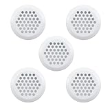 Antrader Louver Vents, Stainless Steel Round Mesh Hole Air Vents 35mm/1.4inch Mounting Diameter 5 Pack,White