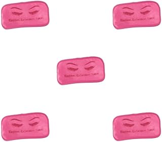 Juego de 5 almohadillas duraderas de microfibra para extensión de pestañas, color rosa suave, 9 x 19 cm