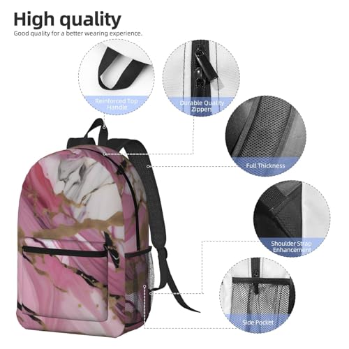 Sac à dos ordinateur portable marbre rouge et blanc de 43cm - 5