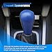 KITUREK 5 Speed Shifter Knobs, Manual Transmission Shift Knob, Handle Leather Gear Stick, Universal Car Accessories for Most Manual Vehicles (Black/Blue)