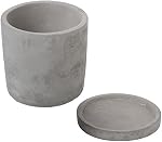 Ensemble de 2 Moderne 4-Inch Pots de planteur à sucents en ciment gris non glacé avec soucoupe amovible