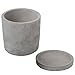 MyGift 4.5 Inch Indoor Plant Pots, Unglazed Gray Concrete Succulent Planters, Mini Small Plant Pots with Removable Drainage Trays for Succulents and Cactus, Set of 2