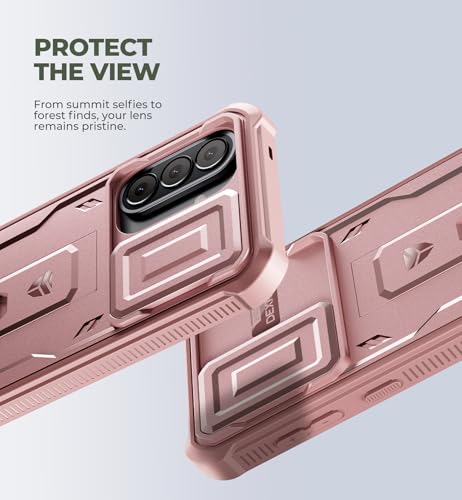 Coque Samsung Galaxy A57 Dexnor antichoc avec protège-écran et support rose - 3