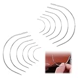 【Hochwertige Gebogene Nadel】Hergestellt aus vernickeltem Stahl mit glatter Oberfläche, langlebig und rostet nicht. Wenn Sie sich für die Herstellung von Perücken interessieren, ist dieses Looper-Set die beste Wahl. C-förmige Nadeln eignen sich hervorragend zum Weben von Perücken.