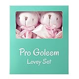 Pro Goleem Bunny Security Blanket Twin Baby Gifts Baby Snuggle Toy Lovey for Infant Girls Soft Lovie Pink, 2 Pack