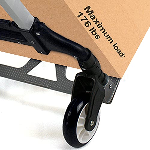 Image of F2C Portable Folding Hand Truck Aluminium Luggage Trolley Cart and Dolly 175 lbs Capacity with Black Bungee Cord, Telescoping Handle, PVC Wheels with Double Bearings for Travel Office Auto Moving