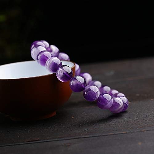 Crystal Agate Bracelets - Purification Bracelet - Handmade Natural Semi-Precious Amethyst Stretch Bracelet - 8mm Round Beads - Unisex Adult Size - Image 3