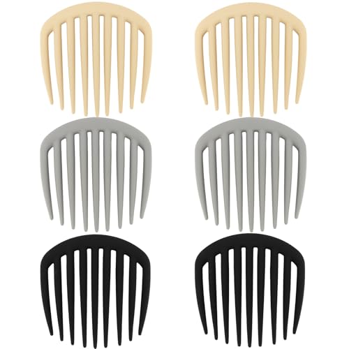 6 Peines Clips para Cabello Diseño Frances en 3 Colores Neutros miniatura 1