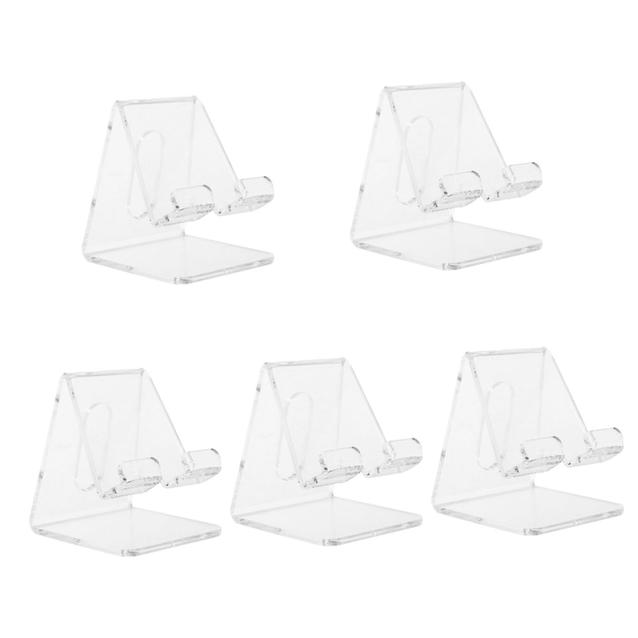 Hemobllo 5pezzi Supporto per Cellulare Acrilico Trasparente Porta Smartphone da Scrivania per Videochiamate e Streaming Design Elegante e Funzionale per Uso Domestico e Ufficio