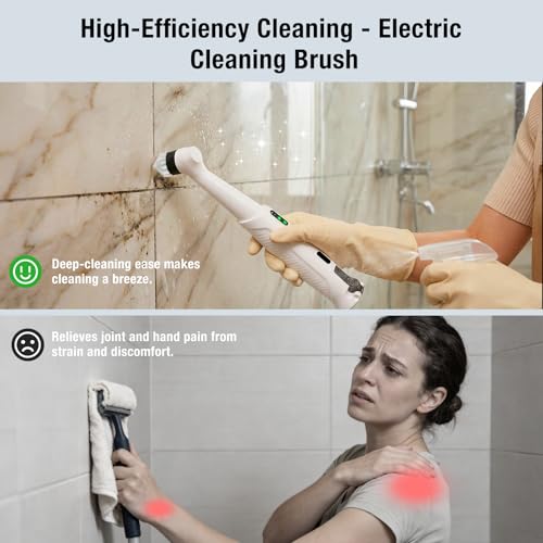 Dyfilmo Electric Grout Cleaner, Electric Spin Scrubber, 5 Magnetic Heads by Dyfilmo - Used condition - Image 3