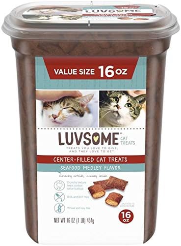 Luvsome Center-Filled Cat Treats Seafood Medley Flavor Value Size 16 oz