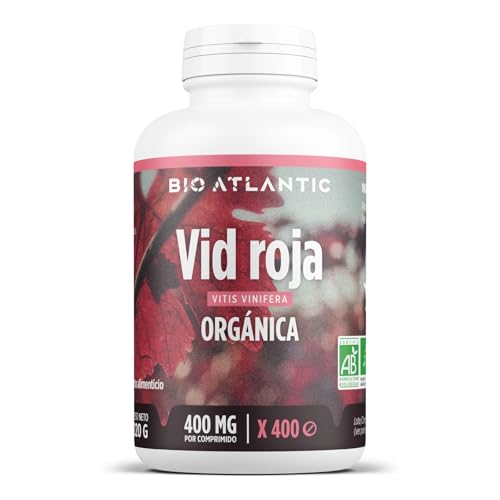 ✿ Vid Roja Hojas Orgánica - 1200 mg por dosis diaria - 400 comprimidos - Alta Concentración, Formato Ahorro, Premium y Vegetal