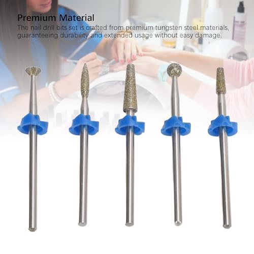 Set 5 bits para taladro de uñas profesional de acero miniatura 5