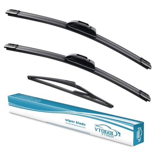 VTOGOI Wiper Blades With Rear Wiper Blades Set For 2007-2012 Mini Cooper Automotive Replacement Windshield Wiper Blades, That Meet OEM Quality Easy DIY Install 19"+18"+10"(Set of 3)