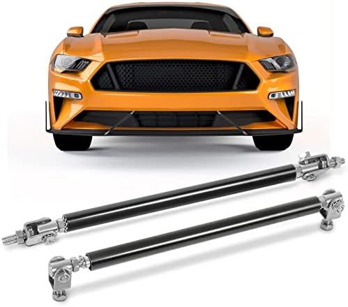 AUXMART 2PCS Splitter Rods, 8"-11"Adjustable Splitter Strut Rods Front Splitter Support Rods, Bumper Lip Splitter Diffuser Strut Rod Universal Tie Support Bars, Black