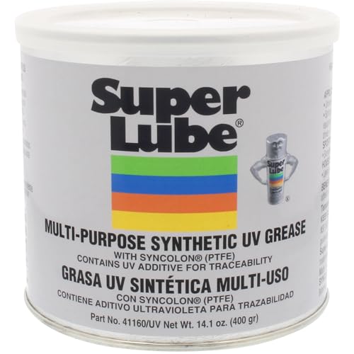 Super Lube 41160/UV Synthetic UV Grease (NLGI 2), 14.1 oz Canister, Translucent White