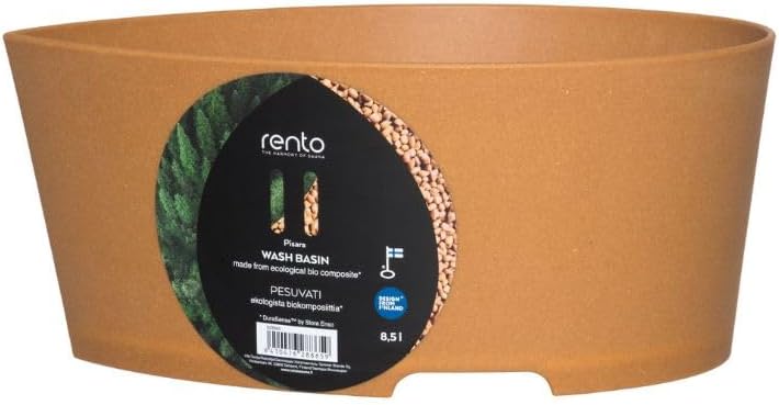 Rento Pisara Sauna Basin, Sauna Basin, biocomposite, Recyclable, 8.5L (Natural)