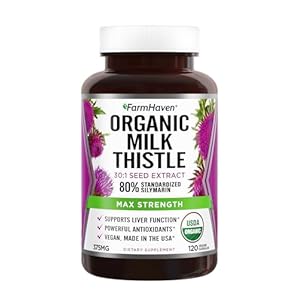 FarmHaven USDA Organic Milk Thistle Capsules |30X Concentrated Seed Extract & 80% Silymarin Standardized – Supports Liver Function and Overall Health | Non-GMO | 120 Veggie Capsules
