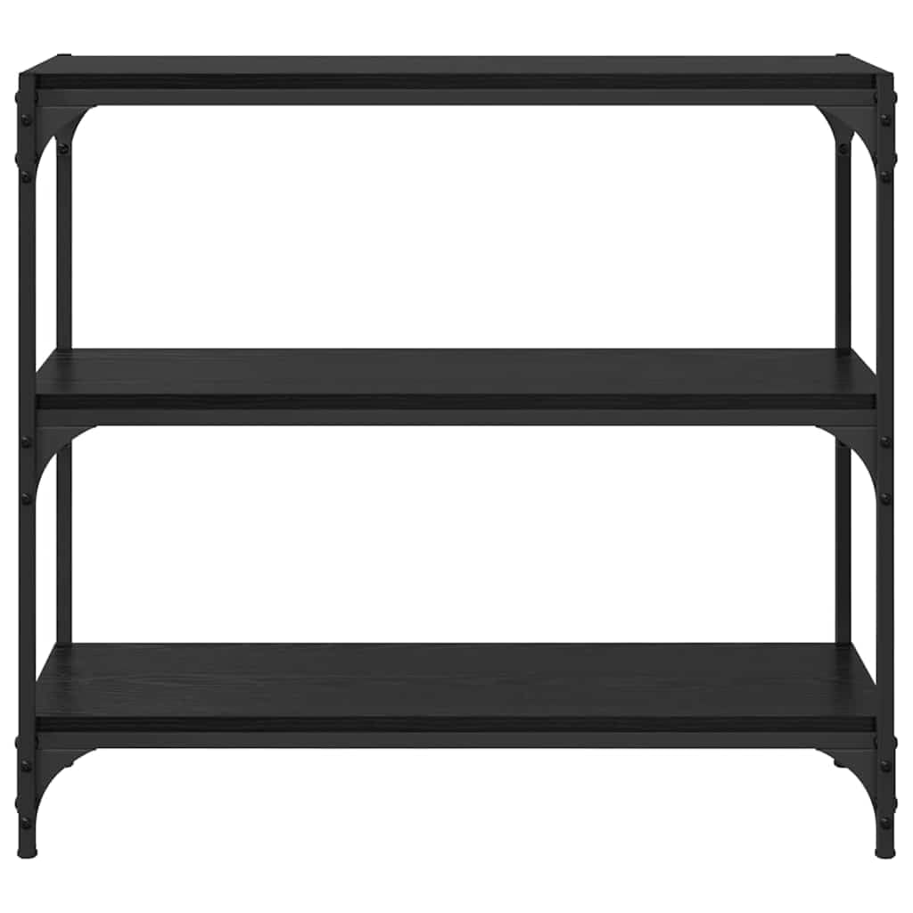 Regał na książki o wyglądzie czarnego dębu, 80 x 33 x 70,5 cm, materiał drewnopochodny, 3 półki, przemysłowy design, regał stojący do salonu, biura domowego