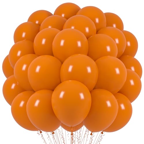 Image of Voircoloria Burnt Orange Balloons, 66pack 12inch Retro Orange Latex Party Balloons for Wedding, Birthday, Graduation, Bridal Shower, Baby Shower, Gender Reveal, Anniversary Party Decorations