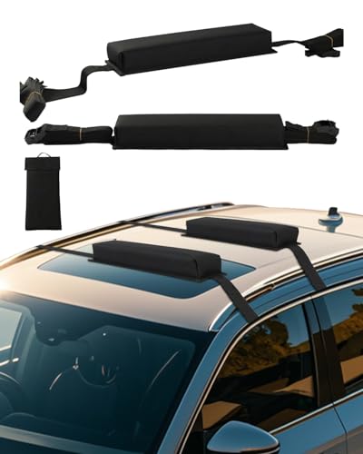 VEVOR Coussinets de Toit Universels, Coussinets pour Porte-Bagages et Porte-Kayak de Voiture, Capacité de Charge de 80 kg, avec Sac de Rangement Portable, pour Canoë Planche de Surf Sup, Voyage