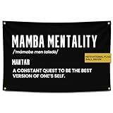 Gold Trident Mamba Mentality Gym Flag Banner - Inspire Your Workout with this Banner - Kobe Bryant Perfect Basketball-Inspired Wall Decor - Stay Motivated with Cool Motivation Art - 3x5 Feet
