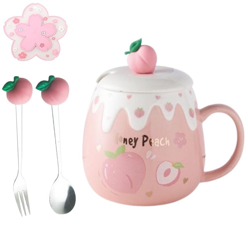 Amazon.com | RQEVSNVK High Beauty Mug With Cover Spoon - Korean