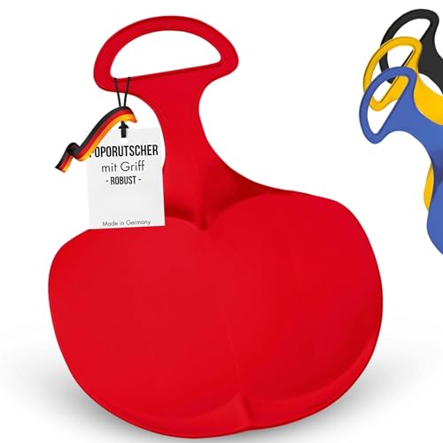 Lenkschlitten für Kinder & Erwachsene - robuster Poporutscher mit Griff -...