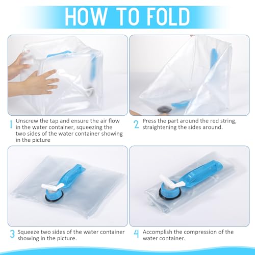 3 Pack Collapsible Water Container with Spigot, Foldable Camping Water Container Portable Camping Storage Carrier Jug for Outdoors Hiking Emergency Kit Backpack(Blue,5.3 Gallon) - Image 4