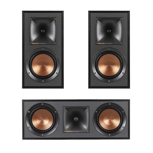 Image of Klipsch R-51M Bookshelf Speakers (Pair) with R-52C Center Channel Home Speaker (Black) Bundle