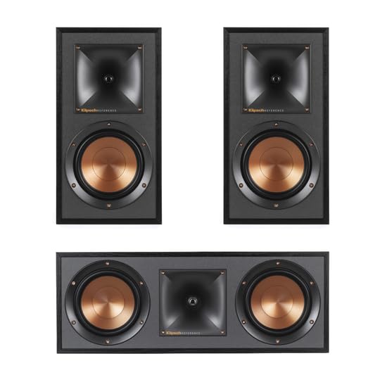 Image of Klipsch R-51M Bookshelf Speakers (Pair) with R-52C Center Channel Home Speaker (Black) Bundle