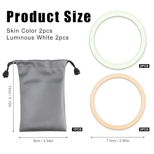 Image of 4pcs Knee Patellar Tendon Support Straps (Skin Color and Fluorescent White) | Silicone Patella Straps for Running Hiking Basketball Youth Men Women Fixed Knee Stabilization Bands Gear Accessories