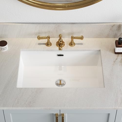 HOROW Undermount Bathroom Sink, 23.6' x 15.5' Rectangle Bathroom Sink with Deep Basin, Anti-Splash...